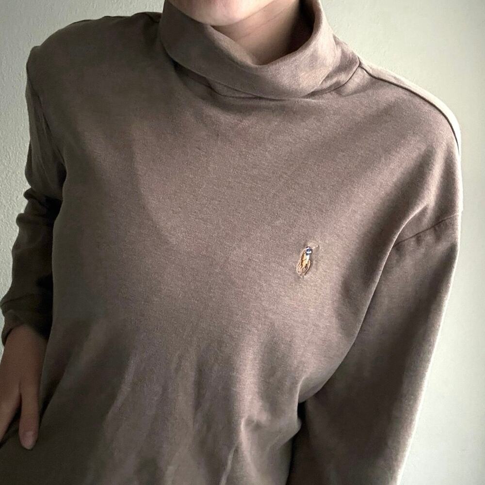Polo Ralph Lauren tan Turtleneck Long sleeve collegiate preppy coastal old money